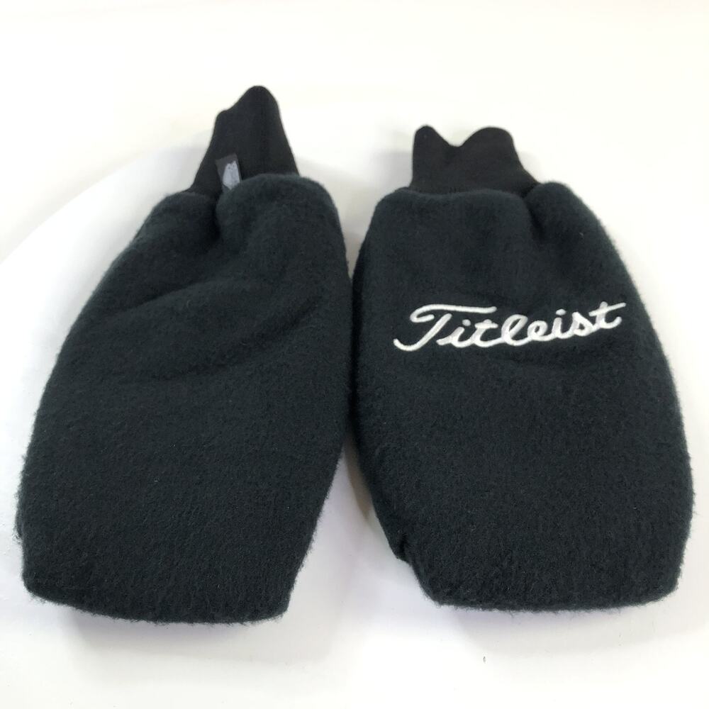 Titleist Vintage Fleece Set of Left & Right Hand Warmer Black Mittens Openings